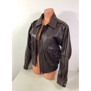 Vintage 90’s Brown Leather Jacket Womens Medium